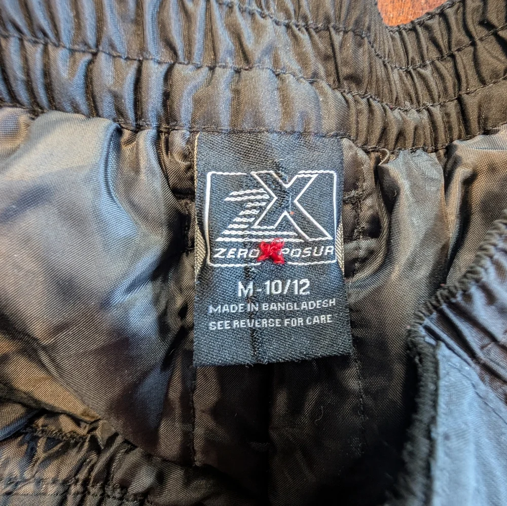 ZeroXposur Kids Snow Pants Youth 10/12 Black Skiwear Winterwear Activewear Used